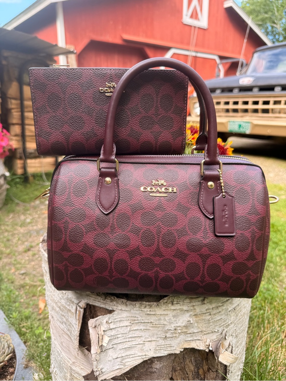 Coach Rowan Satchel and Wallet Bundle